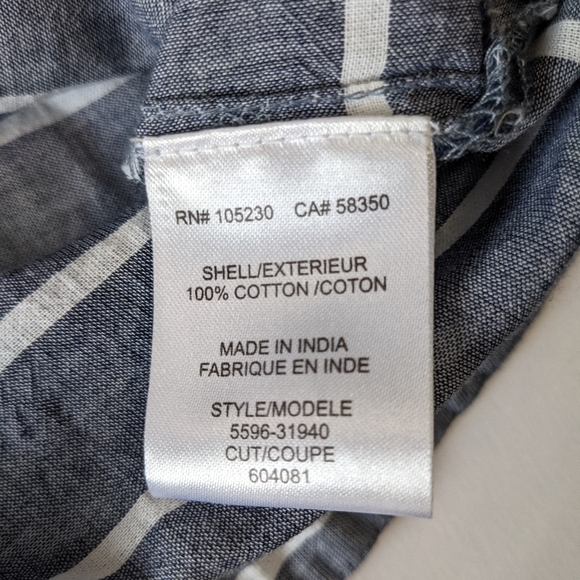 Soft Joie Embroidered Long Sleeve Tunic Top Navy Blue and White Stripes - Picture 9 of 11